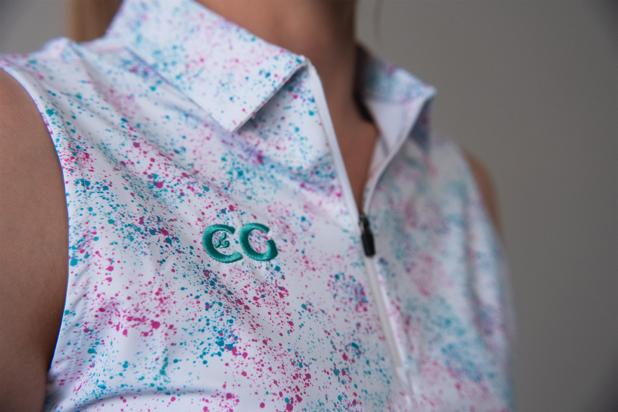 Pink and Blue Splatter Sleeveless