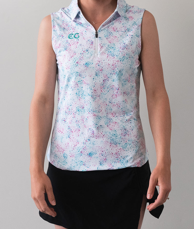 Pink and Blue Splatter Sleeveless