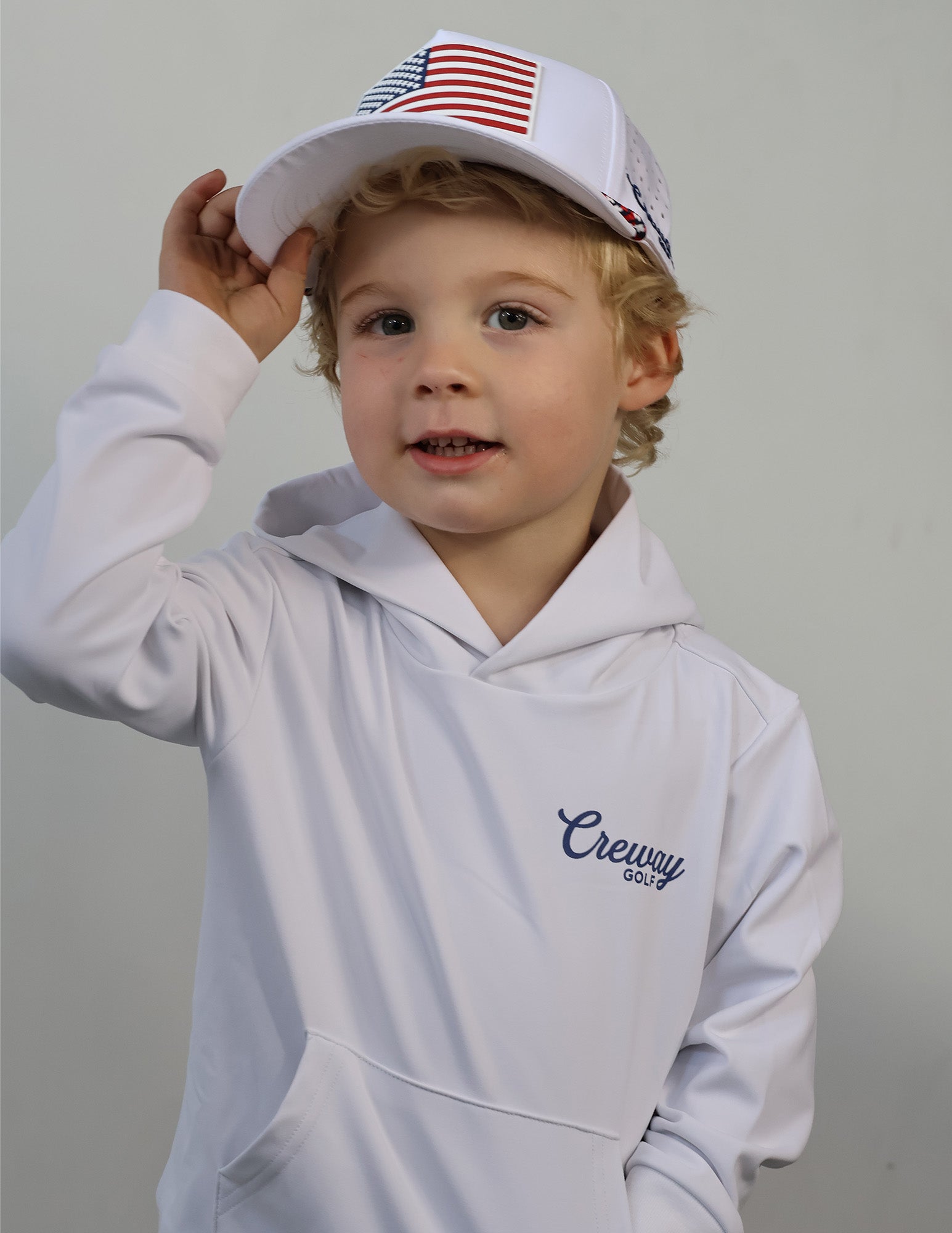 Kids White Flag Hoodie